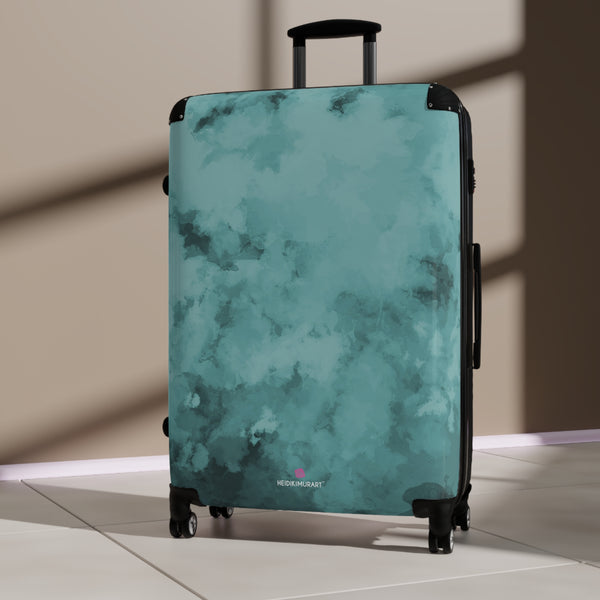 Blue Abstract Print Suitcases, Travel Bag Suitcases