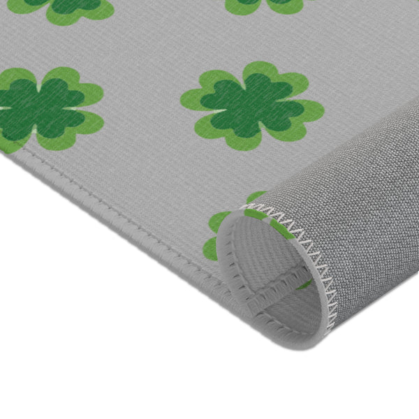 Grey Clover Leaf Area Rugs