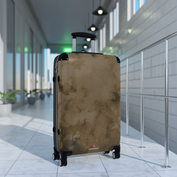 Brown Abstract Print Designer Suitcases,  Travel Bag Suitcases