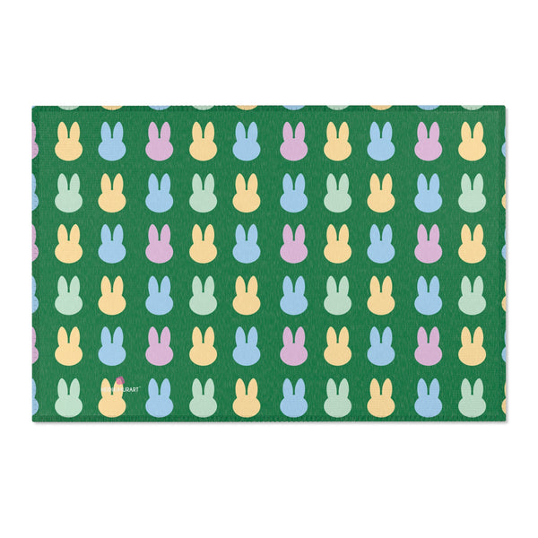 Green Bunny Rabbit Area Rugs
