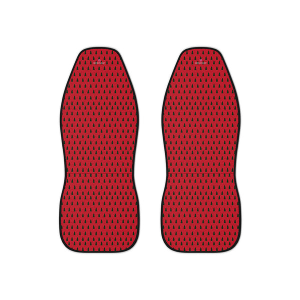 Red Christmas Car Seat Covers, Cute Christmas Tree Festive Print Car Seat Covers