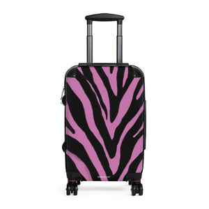 Pink Zebra Print Best Suitcases, Pink and Black Zebra Striped Animal Print Designer Suitcase Luggage (Small, Medium, Large)&nbsp;Unique Cute Spacious Versatile and Lightweight Carry-On or Checked In Suitcase, Best Personal Superior Designer Adult's Travel Bag Custom Luggage - Gift For Him or Her - Printed in&nbsp; Canada