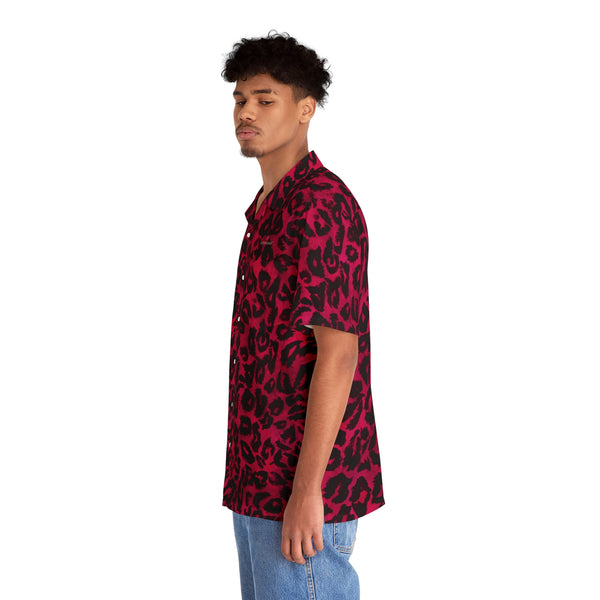 Pink Zebra Men's Shirt, Best  Animal Print Men's Hawaiian Shirt