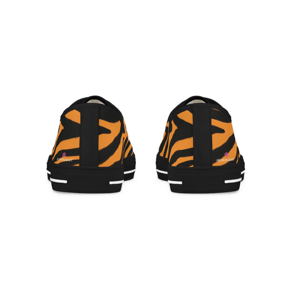 Orange Zebra Print Men's Sneakers, Orange and Black Zebra Striped Animal Print Modern Minimalist Best Breathable Designer Men's Low Top Canvas Fashion Sneakers With Durable Rubber Outsoles and Shock-Absorbing Layer and Memory Foam Insoles (US Size: 5-14)