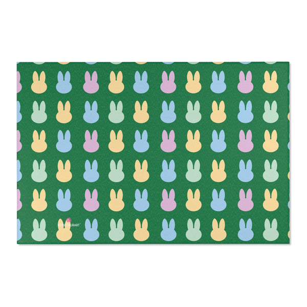 Green Bunny Rabbit Area Rugs