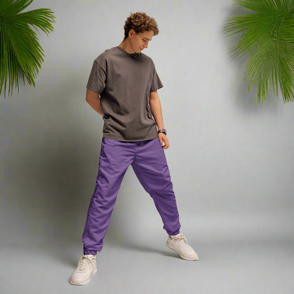Light Purple Unisex Track Pants, Solid Color Best Unisex Running Athletic Jogger Track Trouser Sweatpants Pants For Men and Women - Made in USA/EU/MX (US Size: XS-3XL)
