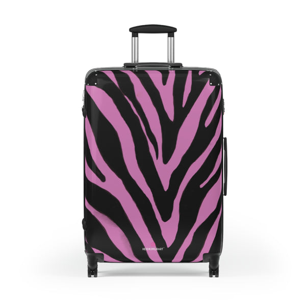 Pink Zebra Print Best Suitcases, Pink and Black Zebra Striped Animal Print Designer Suitcase Luggage (Small, Medium, Large)&nbsp;Unique Cute Spacious Versatile and Lightweight Carry-On or Checked In Suitcase, Best Personal Superior Designer Adult's Travel Bag Custom Luggage - Gift For Him or Her - Printed in&nbsp; Canada