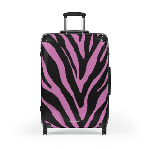 Pink Zebra Print Best Suitcases, Pink and Black Zebra Striped Animal Print Designer Suitcase Luggage (Small, Medium, Large)&nbsp;Unique Cute Spacious Versatile and Lightweight Carry-On or Checked In Suitcase, Best Personal Superior Designer Adult's Travel Bag Custom Luggage - Gift For Him or Her - Printed in&nbsp; Canada