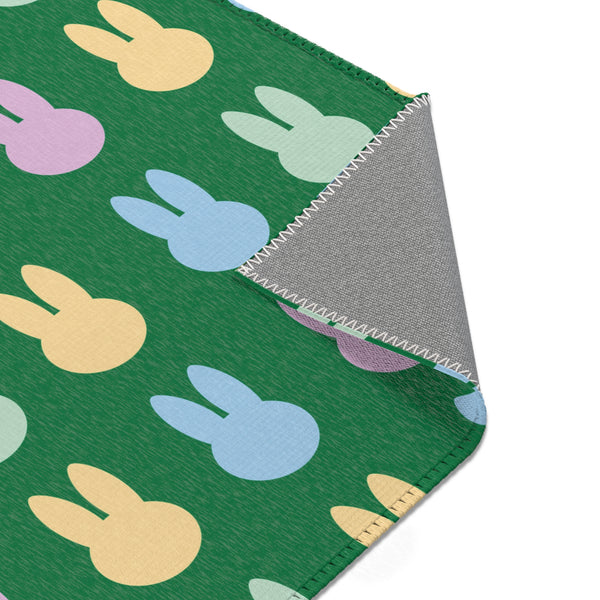 Green Bunny Rabbit Area Rugs