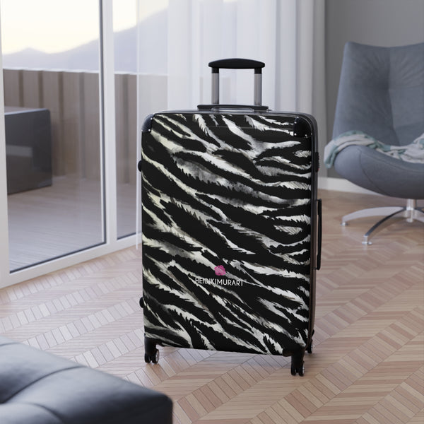 Zebra Print Best Suitcases, White and Black Zebra Striped Animal Print Designer Suitcase Luggage (Small, Medium, Large)&nbsp;Unique Cute Spacious Versatile and Lightweight Carry-On or Checked In Suitcase, Best Personal Superior Designer Adult's Travel Bag Custom Luggage - Gift For Him or Her - Printed in&nbsp; Canada