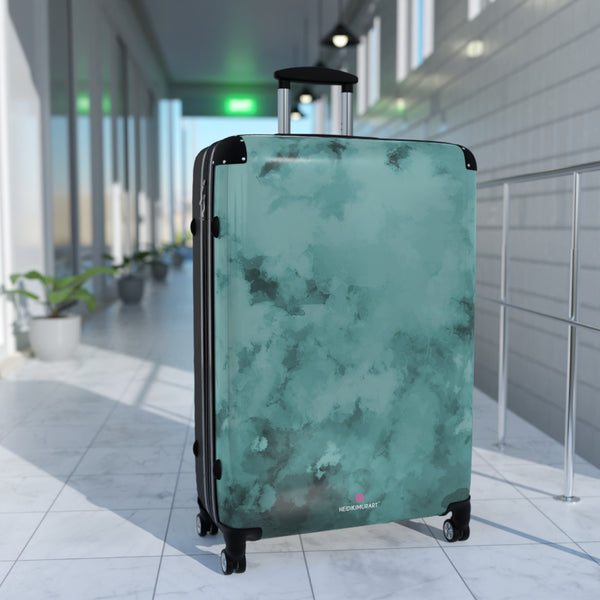 Blue Abstract Print Suitcases, Travel Bag Suitcases