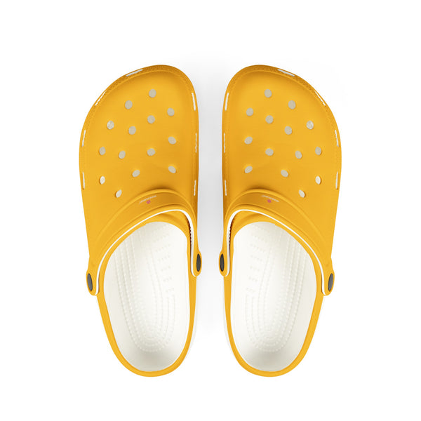 Yellow Solid Color Clogs, EVA Foam Unisex Clogs For Men or Women