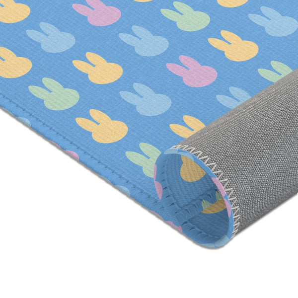 Blue Bunny Rabbit Area Rugs