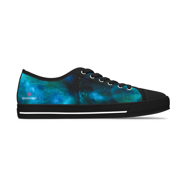 Blue Galaxy Space Women's Sneakers, Galaxy Print Women's Low Top Sneakers Tennis Shoes, Canvas Fashion Sneakers With Durable Rubber Outsoles and Shock-Absorbing Layer and Memory Foam Insoles&nbsp;(US Size: 5.5-12)