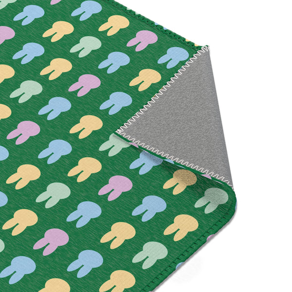 Green Bunny Rabbit Area Rugs