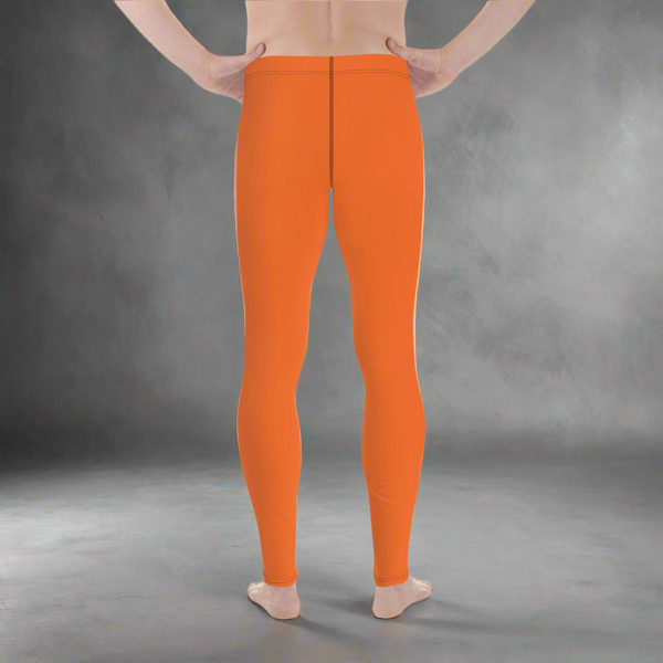 Dusty Desert Orange Meggings, Solid Orange Color Men's Leggings Meggings - Made in USA/EU (US Size: XS-3XL)