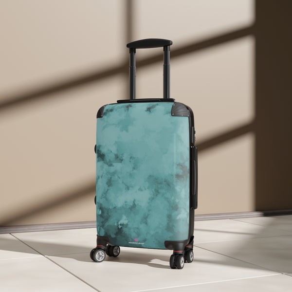 Blue Abstract Print Suitcases, Travel Bag Suitcases