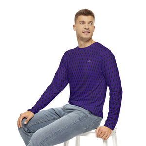 Purple Christmas Tree Men's Long Sleeves, Best Men's Long Sleeve Shirt (AOP) - Made in USA