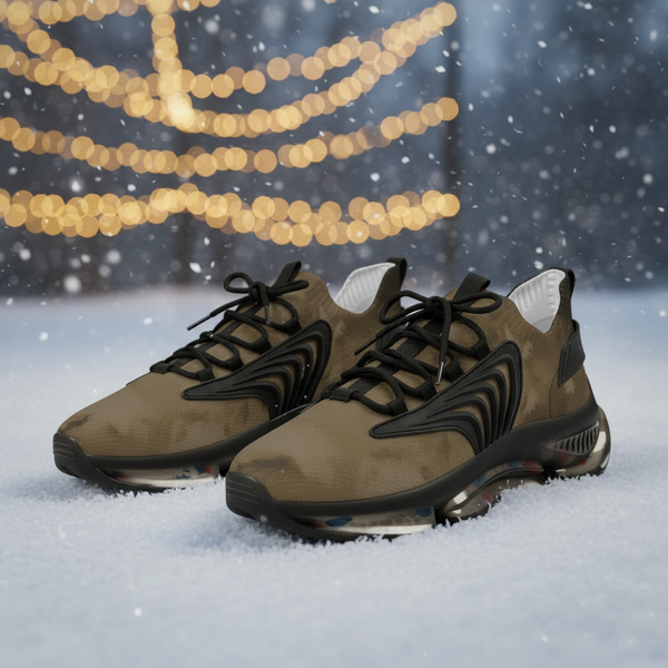 Brown Abstract Men's Mesh Sneakers, Brown Abstract Print Men's Sneakers Best Comfy Men's Mesh Sports Sneakers Shoes (US Size: 5-12)