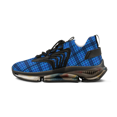 Blue Plaid Men's Mesh Sneakers, Blue Classic Plaid Print Best Comfy Men's Mesh-Knit Designer Premium Laced Up Breathable Comfy Sports Sneakers Shoes (US Size: 5-12) Mesh Athletic&nbsp;Shoes, Mens Mesh Shoes,&nbsp;Mesh Shoes Men,&nbsp;Men's Classic Low Top Mesh Sneaker, Men's Breathable Mesh Shoes, Mesh Sneakers Casual Shoes