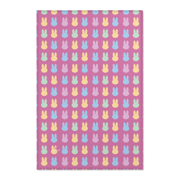 Pink Bunny Rabbit Area Rugs