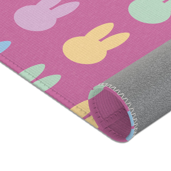 Pink Bunny Rabbit Area Rugs
