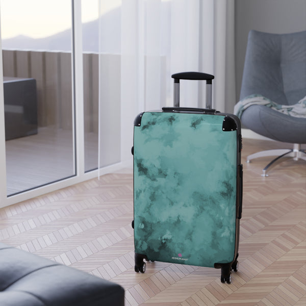 Blue Abstract Print Suitcases, Travel Bag Suitcases