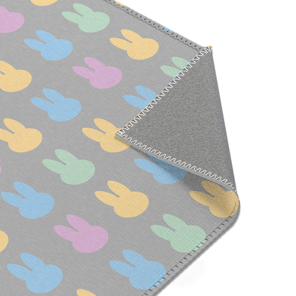 Grey Bunny Rabbit Area Rugs
