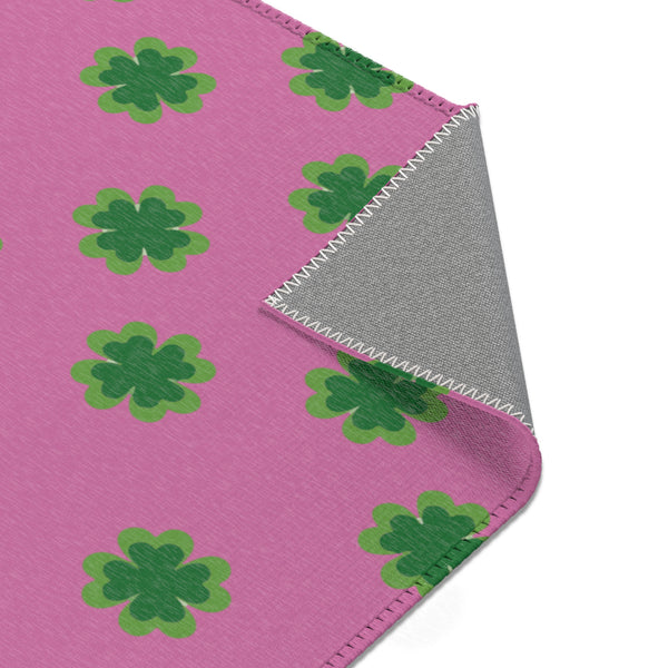 Pink Clover Leaf Area Rugs