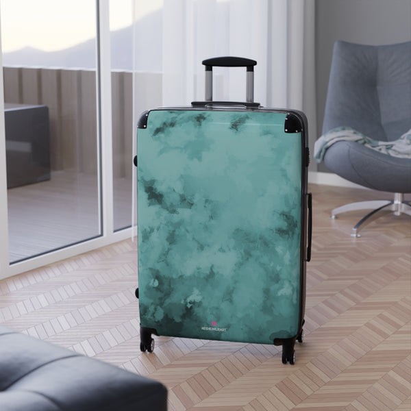 Blue Abstract Print Suitcases, Travel Bag Suitcases