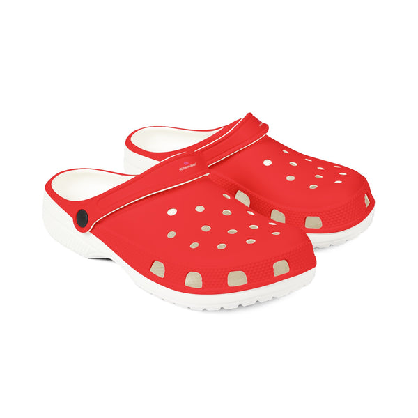 Red Solid Color Clogs, EVA Foam Unisex Clogs For Men or Women