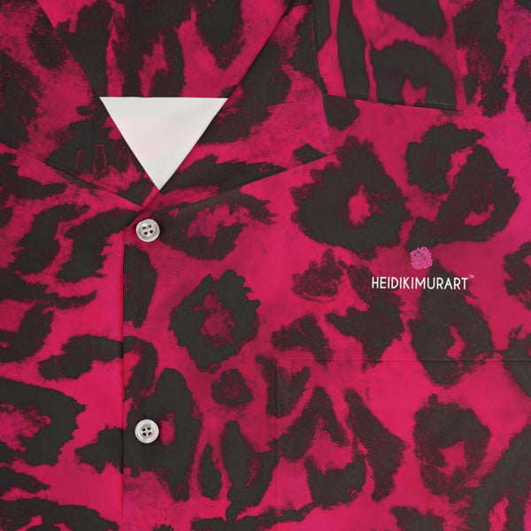 Pink Zebra Men's Shirt, Best  Animal Print Men's Hawaiian Shirt