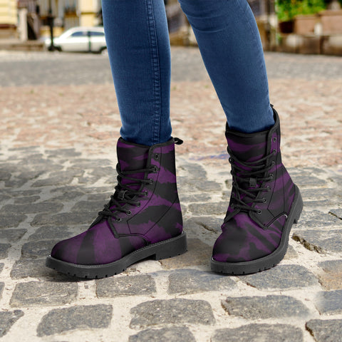 Purple Tiger Striped Unisex Boots, Purple Tiger Animal Print Designer Best Water Resistant Anti-Moisture Durable Winter Boots For Men or Women (US Size 5.5-12)
Men's or Women's Canvas Boots, Elegant Feminine Casual Fashion Gifts, Water Resistant Anti-Moisture Combat Boots, Designer Women's Winter Lace-up Toe Cap Hiking Boots Shoes For Men or Women