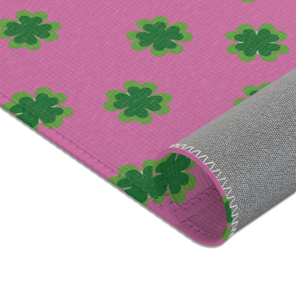 Pink Clover Leaf Area Rugs