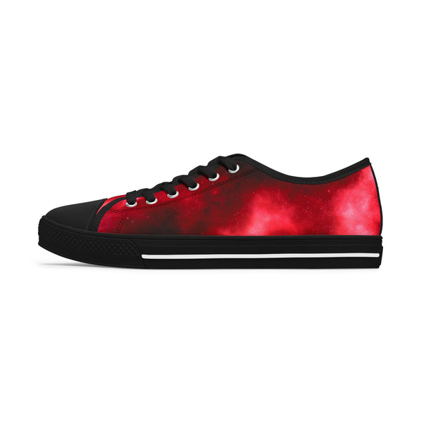 Red Galaxy Space Women's Sneakers, Galaxy Print&nbsp;Women's Low Top Sneakers Tennis Shoes, Canvas Fashion Sneakers With Durable Rubber Outsoles and Shock-Absorbing Layer and Memory Foam Insoles&nbsp;(US Size: 5.5-12)