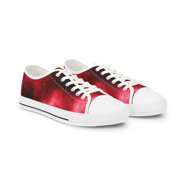 Red Galaxy Print Men's Sneakers, Best Low Tops, Best Designer Men's Low Top Sneakers