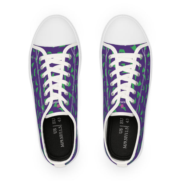 Purple Crane Print Men's Sneakers, Men's Low Top Sneakers