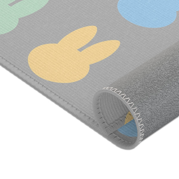 Grey Bunny Rabbit Area Rugs