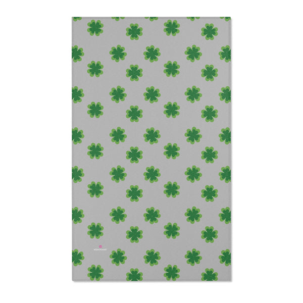 Grey Clover Leaf Area Rugs