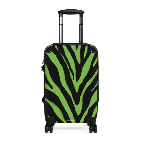 Zebra Print Best Suitcases, Light Green and Black Zebra Striped Animal Print Designer Suitcase Luggage (Small, Medium, Large) Unique Cute Spacious Versatile and Lightweight Carry-On or Checked In Suitcase, Best Personal Superior Designer Adult's Travel Bag Custom Luggage - Gift For Him or Her - Printed in&nbsp; Canada