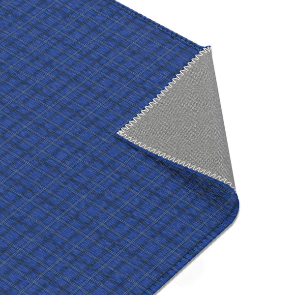 Blue Plaid Print Area Rugs