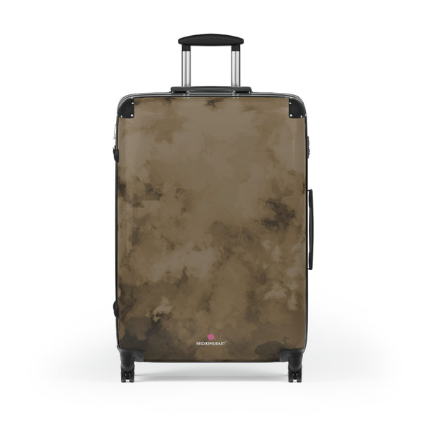 Brown Abstract Print Designer Suitcases,  Travel Bag Suitcases