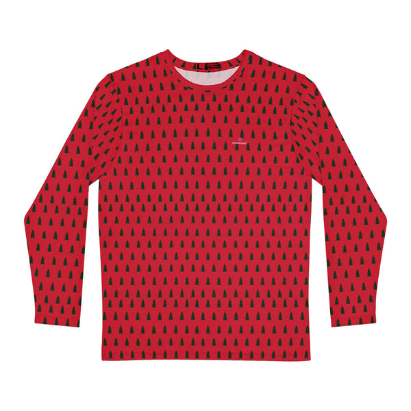 Red Christmas Tree Men's Long Sleeves,  Men's Long Sleeve Shirt (AOP) - Made in USA