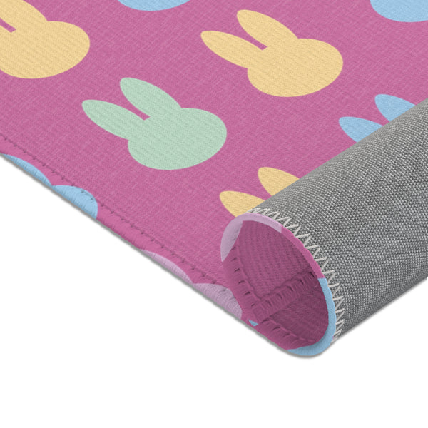 Pink Bunny Rabbit Area Rugs