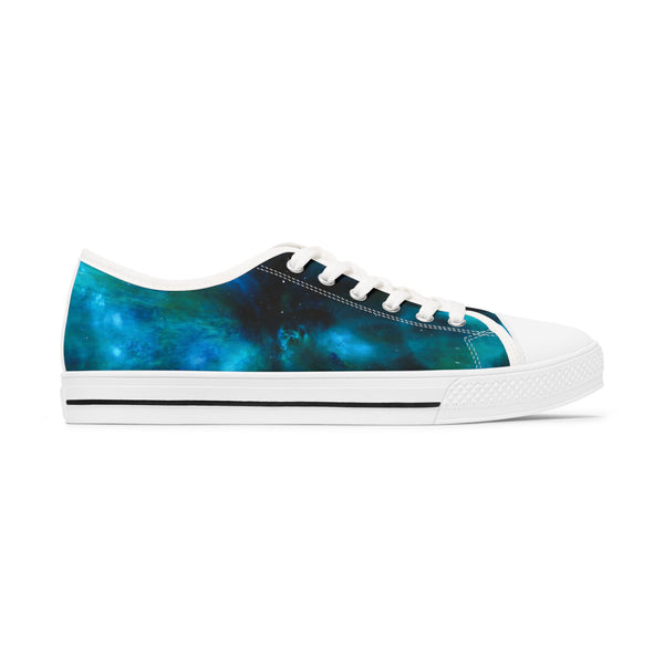 Blue Galaxy Best Women's Sneakers, Best Women's Low Top Canvas Sneakers (US Size: 5.5-12)