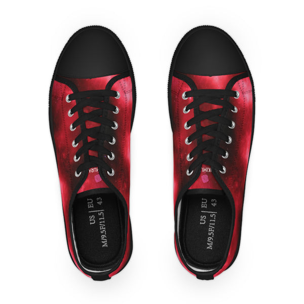 Red Galaxy Print Men's Sneakers, Best Low Tops, Best Designer Men's Low Top Sneakers