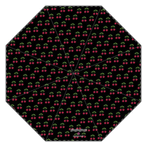 Cherries Print Foldable Umbrella, Best Semi-Automatic Foldable Umbrella