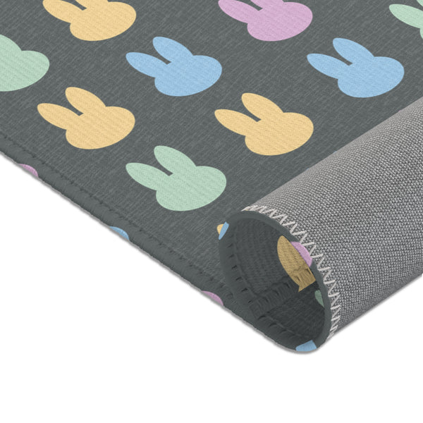 Dark Grey Bunny Area Rugs
