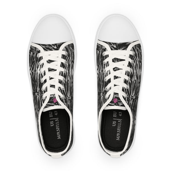 Black Tiger Striped Men's Sneakers, Best Low Tops, Designer Men's Low Top Sneakers