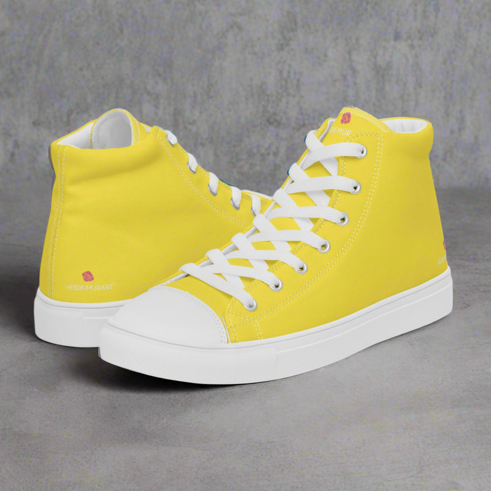 Mens yellow high top sneakers sales